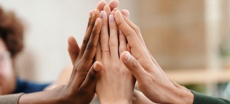 High-five hands